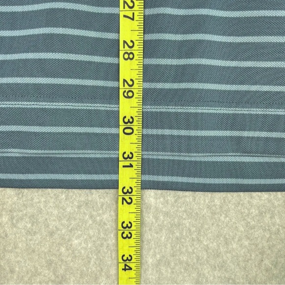 FootJoy FJ Shirt Mens Large Golf Polo Breton Stripe Short Sleeves Active Blue - Picture 11 of 13